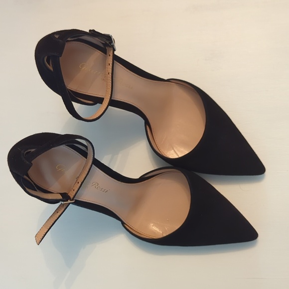 Gianvito Rossi Mila Suede Ankle Strap D'orsay Pumps - Picture 3 of 8